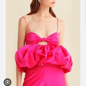 NWOT Eugenia Fernandez Pink Bubble Top size S